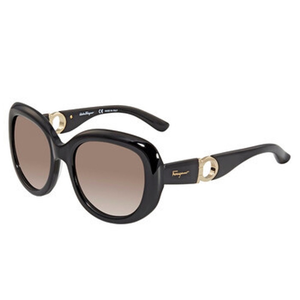 SALVATORE FERRAGAMO Gradient smoke oval sunglasses 🦋
